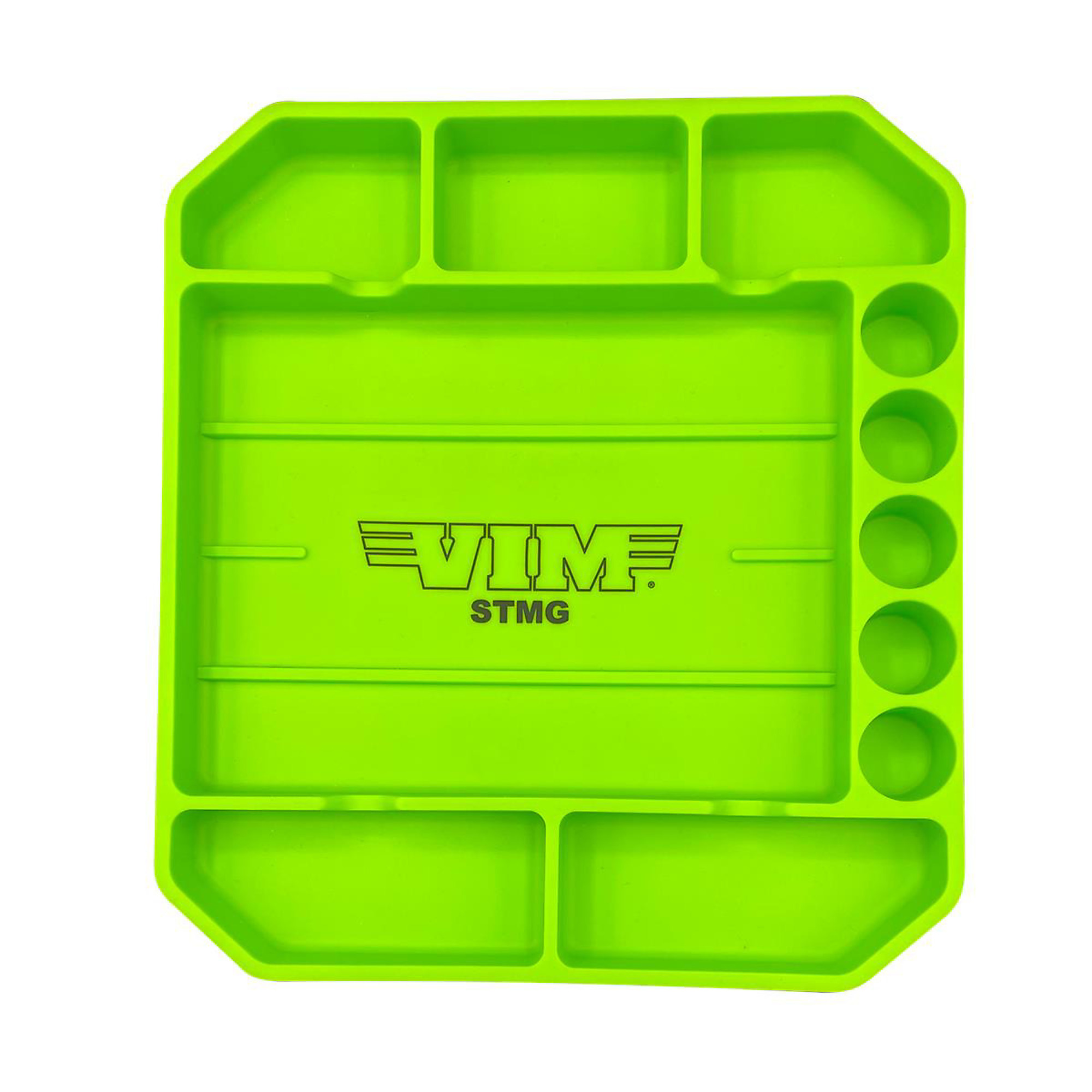 VIM Tools Medium Silicone Tray — 11in. x 5.5in. x 1in., Non-Slip, Chemical Resistant, Green, Model# VIMSTMG